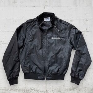 Vintage Swingster Bridgestone Tires Retro 80s Car Nylon Racer Jacket M Black